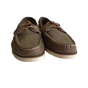 Sperry Leeward Tumbled 2 Eye Men 8.5 M 41.5 Leather Boat Shoes Brown Lace Up NEW